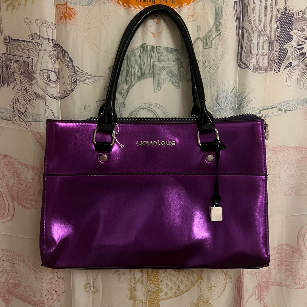 Y2K purple metallic purse